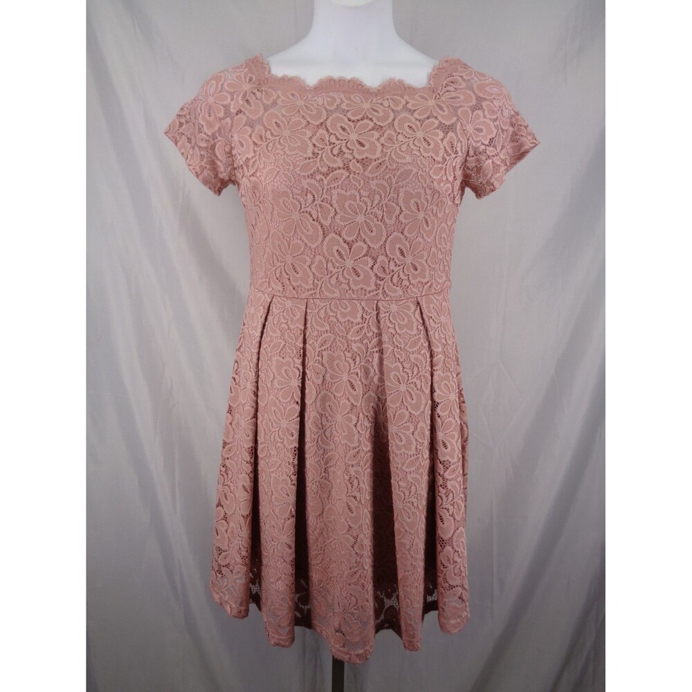 Miss May Retro Gorgeous City Pink Lace Dress Size Large New